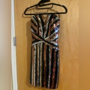 Mini copper black and silver short dress